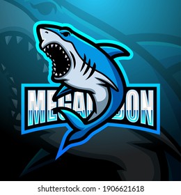 Megalodon mascot esport logo design