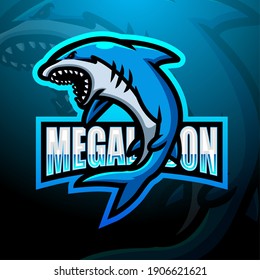 Megalodon mascot esport logo design