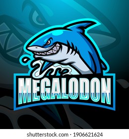 Megalodon mascot esport logo design