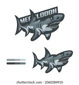 Megalodon Shark Mascot Logo Design