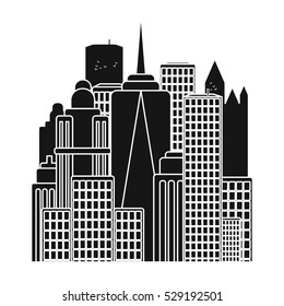 Megalopolis icon in black style isolated on white background. USA country symbol stock vector illustration.
