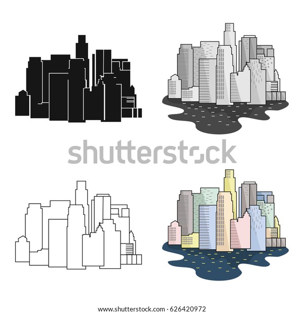 Megalopolis icon in\
cartoon style isolated on white background. Architect symbol stock\
vector\
illustration.