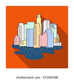Megalopolis icon in flat style isolated on white background. Architect symbol stock vector illustration.