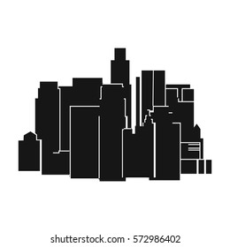 Megalopolis icon in monochrome style isolated on white background. Architect symbol stock vector illustration.
