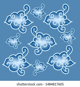 Megamendung batik pattern template.megamendung batik vector