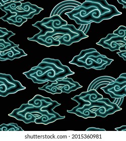 megamendung vector. fashion pattren. batic fabric. clouds patrren vector 