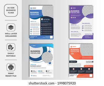 Megapack Brochure design template flyer set, Abstract business flyer size A4 template, creative cover, trend brochure set, Flyer brochure design, A Business concept in A4 layout