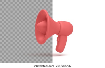 Megaphone 3D Icon In Red Color For Marketing, Promotion, And Alert Design Concepts. Loudspeaker Rendered On Transparent And White Backgrounds. Vector Illustration. - Powered by Shutterstock - Get 15% off with code: PIKWIZARD15