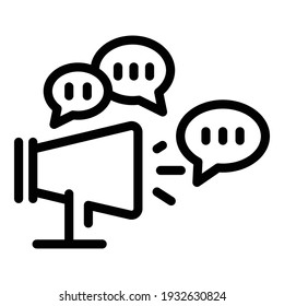 Megaphone ads icon. Outline megaphone ads vector icon for web design isolated on white background