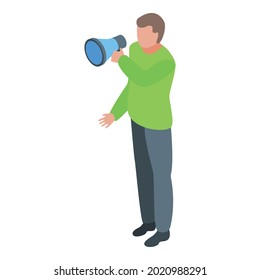 Megaphone agitation icon. Isometric of megaphone agitation vector icon for web design isolated on white background