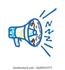 megaphone alert doodle icon sketch vector. megaphone alert sign. isolated symbol illustration