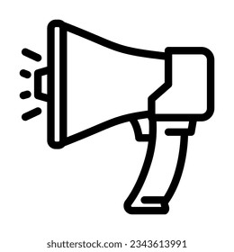 megaphone alert line icon vector. megaphone alert sign. isolated contour symbol black illustration