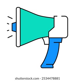 megaphone alert line icon vector. megaphone alert sign. isolated symbol illustration