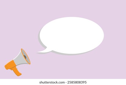 Megaphone announced with blank speech bubble in vector design