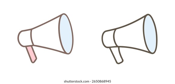 ícones de alto-falante de comunicação de anúncio megaphone