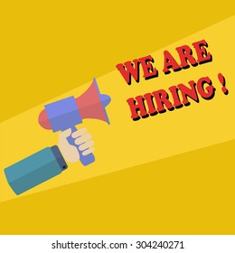 Megaphone announcement for hiring vector concept 