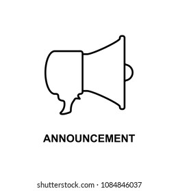 megaphone announcement icon. Element of cinema for mobile concept and web apps. Thin line megaphone announcement icon can be used for web and mobile. Premium icon on white background