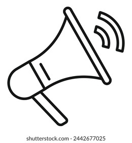 Megaphone announcement icon outline vector. Online media content. Public ad