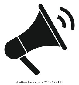 Megaphone announcement icon simple vector. Online media content. Public ad