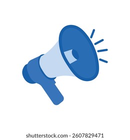 megaphone announcement, loudspeaker icon, blue speaker symbol