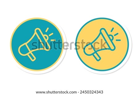 Megaphone Announcement Message Circle Round Icon Symbol