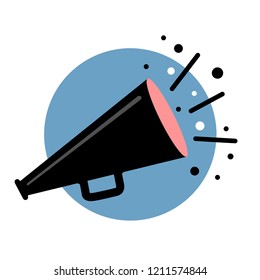 Megaphone Announcement minimalist flat color design