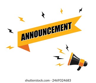 megaphone with announcement speech bubble, business design, marketing, announcement, discount, cashback. creative banner. editable vector eps 10.