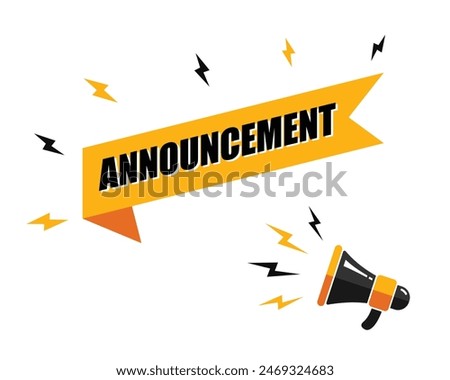 megaphone with announcement speech bubble, business design, marketing, announcement, discount, cashback. creative banner. editable vector eps 10.