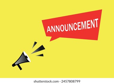 Megaphone announcement with speech bubble, Loudspeaker, Banner for business, marketing and advertising. Vector illustration.