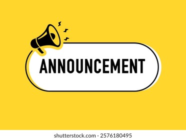 Megaphone with announcement speech bubble. Loudspeaker. Banner for business, marketing and advertising. Vector illustration	