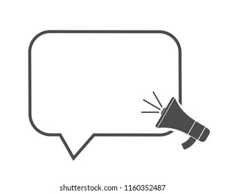 Megaphone Announcement speech bubble vector illustration for e-commerce, business and web promotion