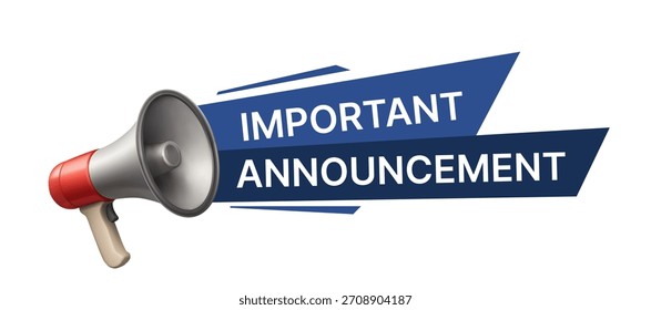 Megaphone anunciando notícias importantes, simbolizando comunicação, atualizações de mídia e anúncios públicos perfeitos para materiais de marketing, infográficos e mensagens de alerta. Ilustração vetorial