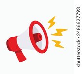 Megaphone for attention simple vector illustration