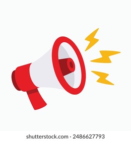 Megaphone for attention simple vector illustration