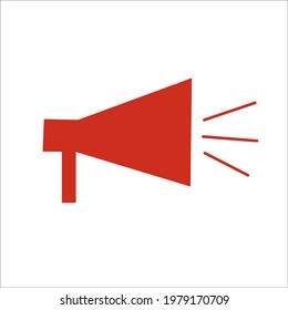 Megaphone as an attribute of football fans. Football game. Design element. Vector flat illustration.