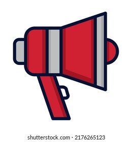 megaphone audio icon isolated flat