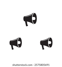 megaphone audio loudspeaker public announcement icon silhouette vector flat design elements collection set