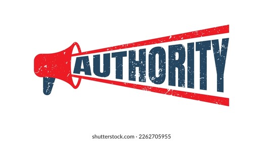 megaphone Authority Red Stamp, red vector grunge graphic