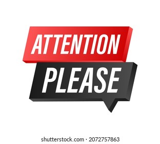 Megaphone banner with Attention please. Red Attention please sign icon. Exclamation danger sign. Alert icon. Vector stock illustration