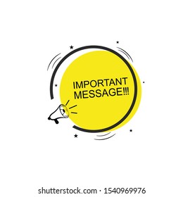 Megaphone banner with speech bubble of important announcement. Speaker. Banner for business, marketing and advertising. Vector illustration