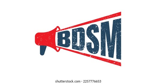 Megaphone BDSM Rubber Stamp, vector graphic red grunge