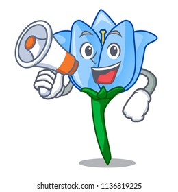 With megaphone bell flower character cartoon