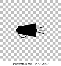 Megaphone. Black flat icon on a transparent background. Pictogram for your project