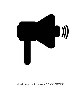 Megaphone black icon isolated on white background. Vector illustration.