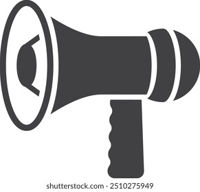 Megaphone black icon. Siren horn. Voice louder