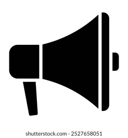 Megaphone black icon. vector illustration.