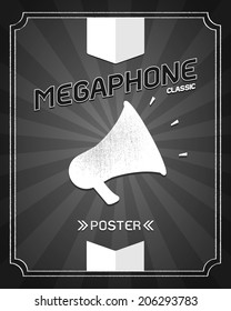 Megaphone blackboard poster design