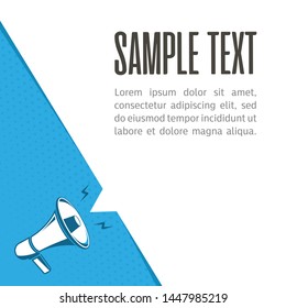 Megaphone with blank bubble speech. Loudspeaker advertisement concept. Banner for business, promotion and advertising.  Vector illustration in flat style. EPS 10.