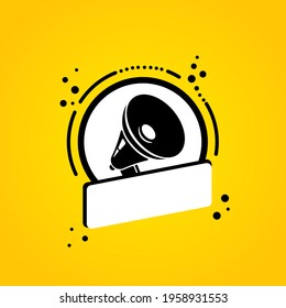 Megaphone with blank speech bubble banner. Loudspeaker. Label for business, marketing and advertising. Vector on isolated background. EPS 10.