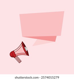 Megaphone with blank speech bubble. Megaphone icon. Simple banner element in flat style. Graphic design template elements with promotional and marketing themes. 